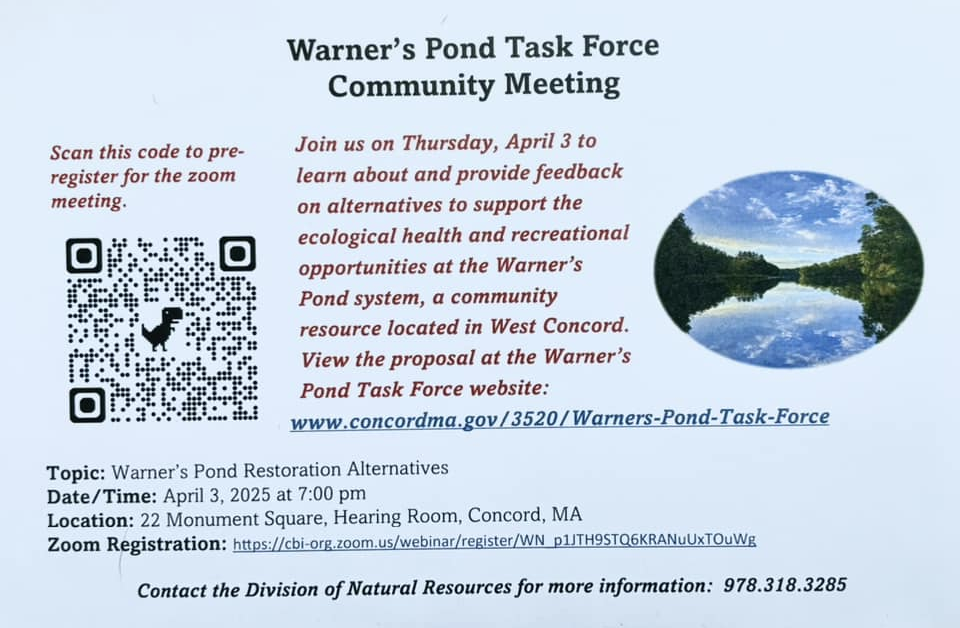 Warner's Pond Restoration Alternatives Community Meeting